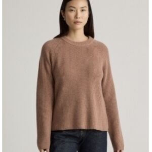 Quince Mongolian Cashmere Fisherman Crewneck Sweater